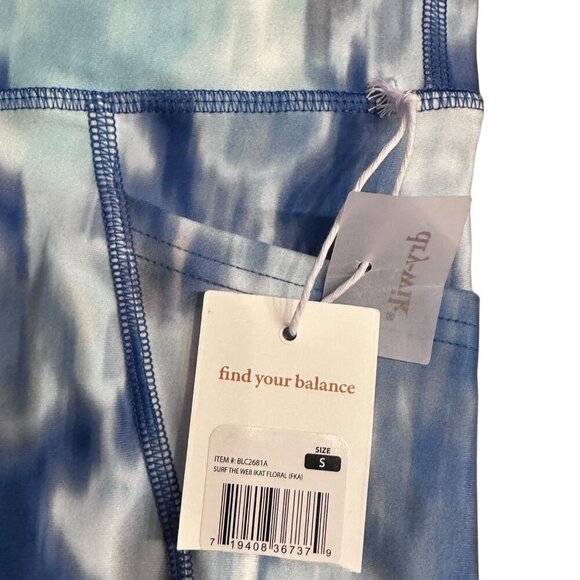 Balance Collection High Waisted Leggings Watercolor Tie Dye Blue Size Women S - Picture 6 of 16